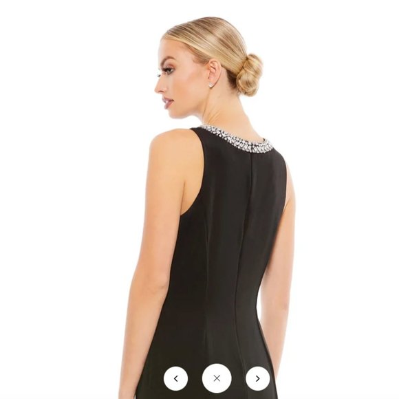 MAC DUGGAL 4903 EMBELLISHED NECK TRUMPET BLACK GOWN SZ 6 - Picture 7 of 10